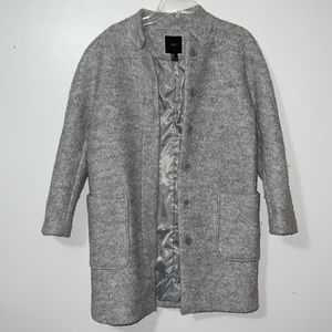 Forever 21- Gray Single-Breasted Double Pocket Wool Blend Coat